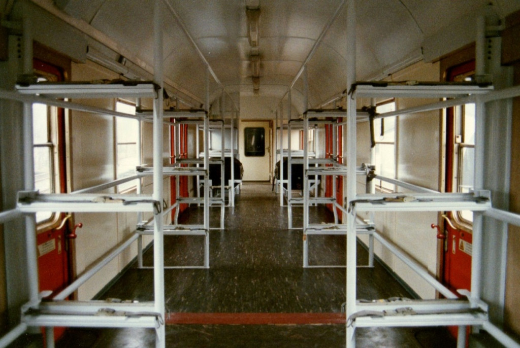 Ex-DB Bcyl rolling stock interior, Photograph Brian Robertson