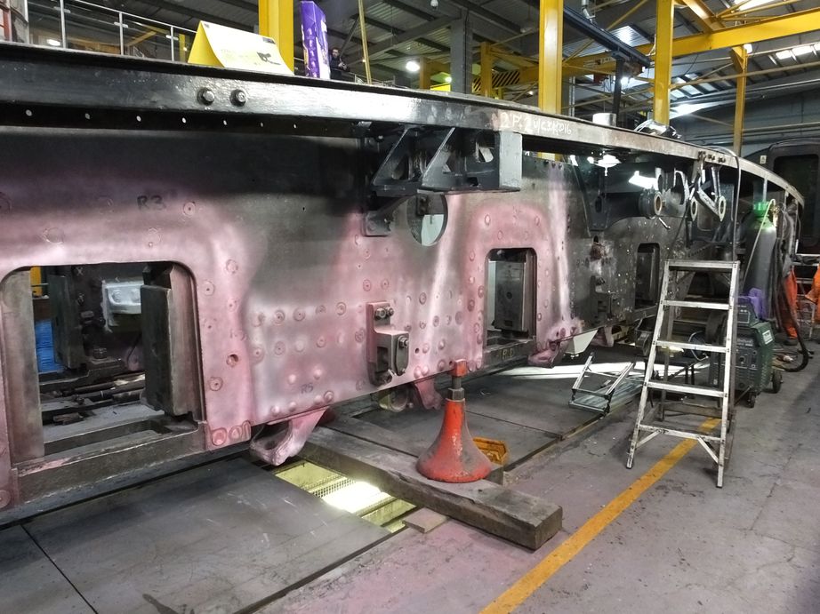 The right-hand frames are now being tested prior to painting.