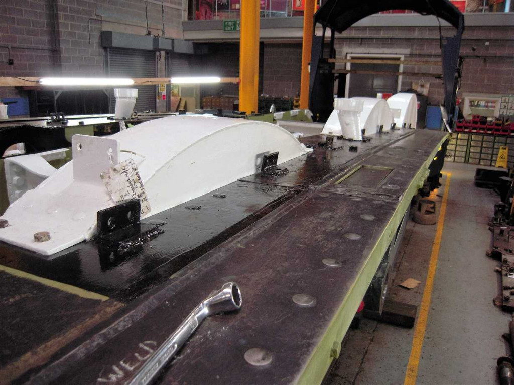 The splashers in position on the left of the locomotive.