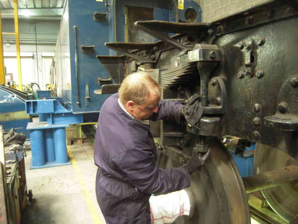 The tender springs and hanger assemblies being removed