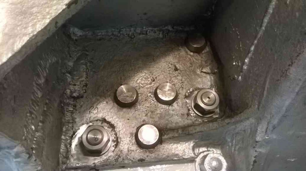 The last stud and nut