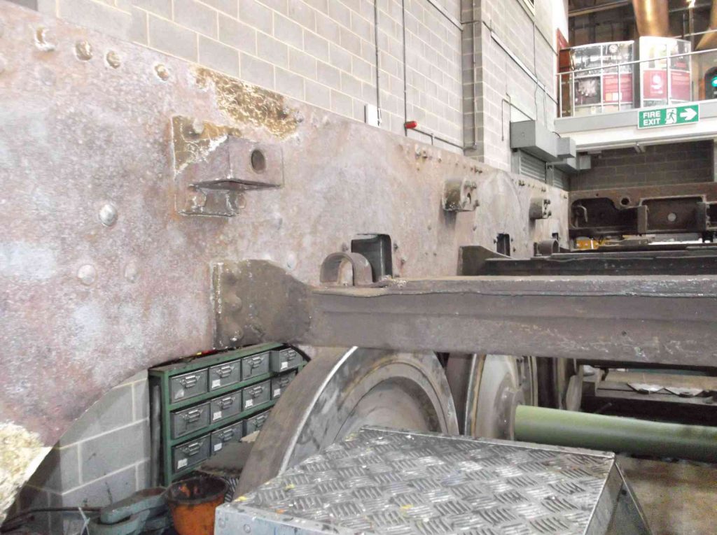 The inside of the right tender frame plate