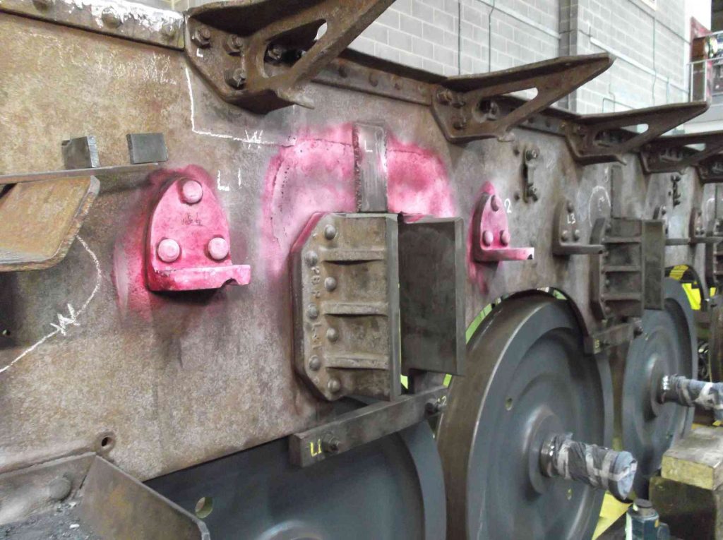 Looking for cracks on the tender frames