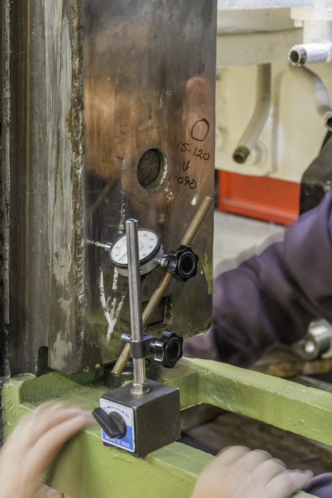 The adjustable horn face on the loco is carefully positioned
