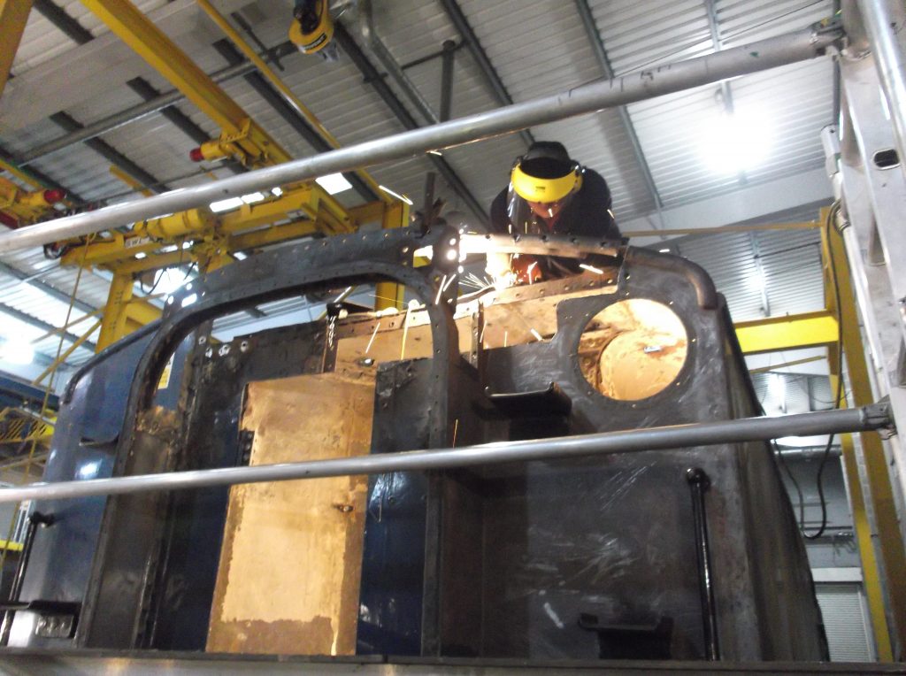 Old platework is cut out