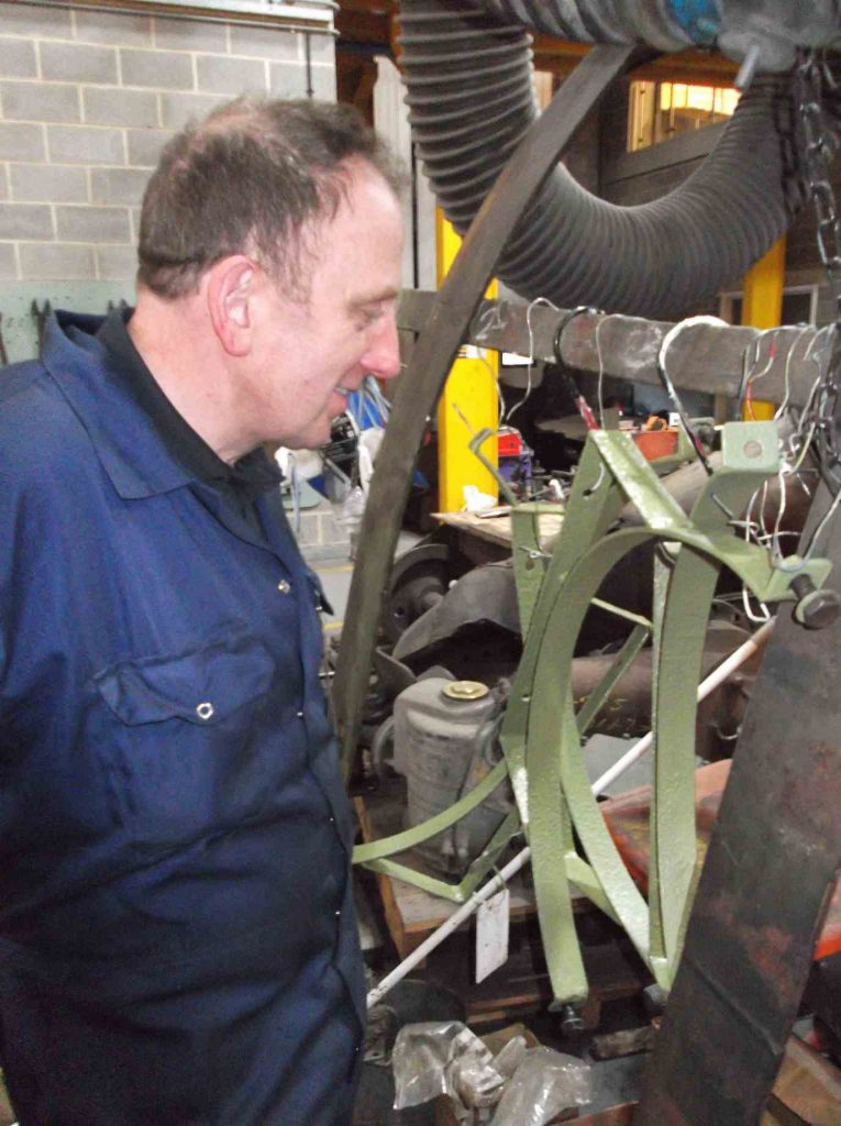 Ian admires his air cylinder brackets