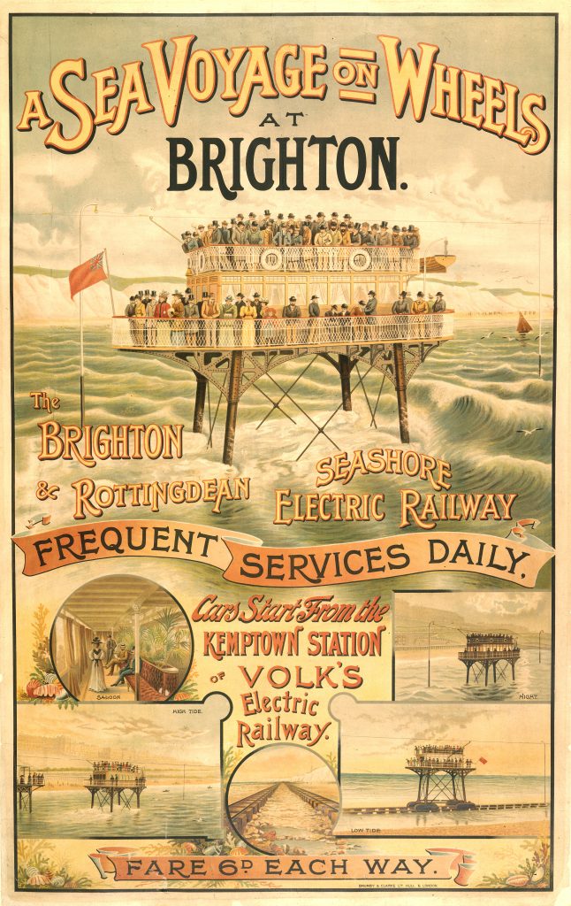 A poster for the seashore electric railway