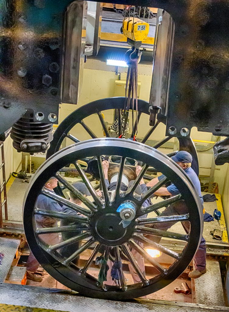 An axlebox is lowered on to the journal