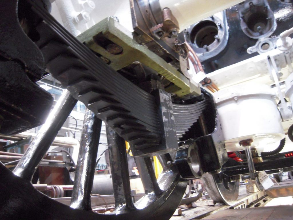 The leading and trailing coupled wheel springs are now fitted