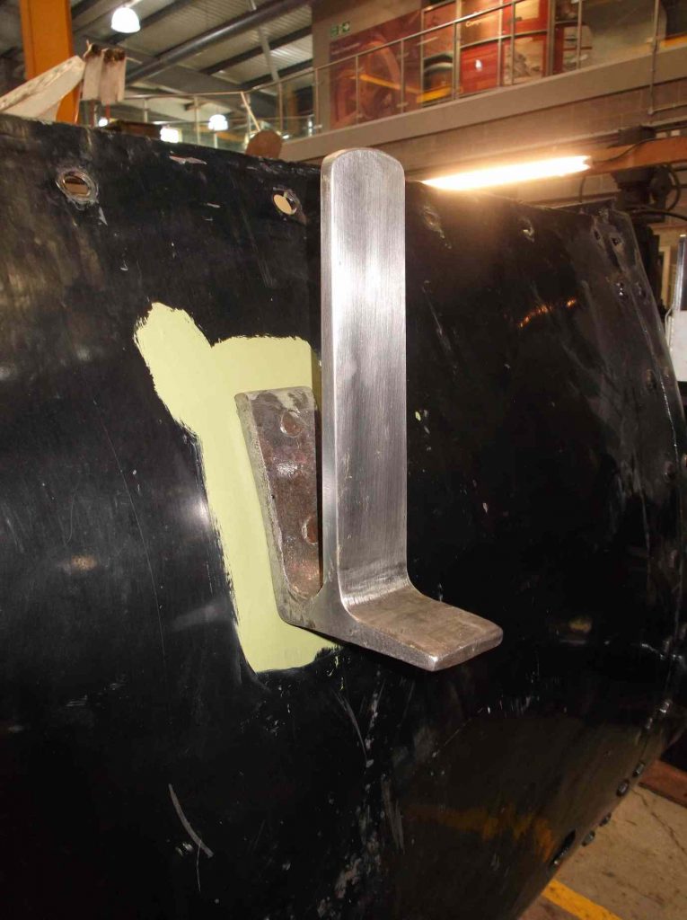 The refurbished front lamp irons