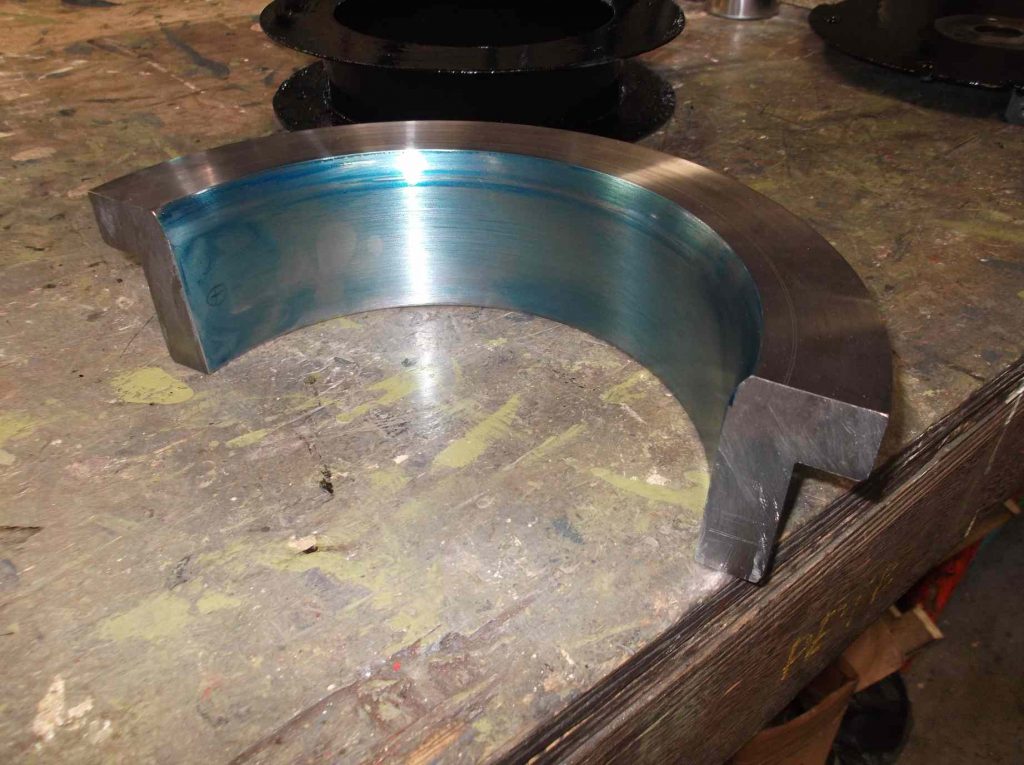 A gauge has been manufactured to ensure accurate finishing of the middle crank pin