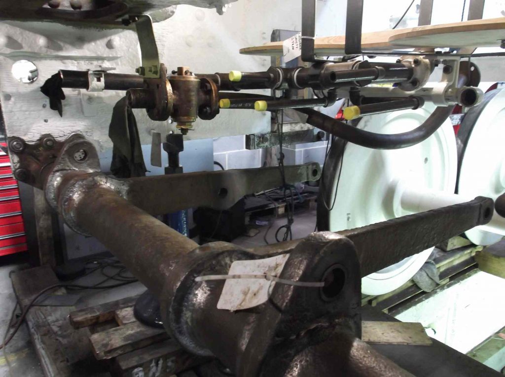 The tender brakeshaft is tried in position