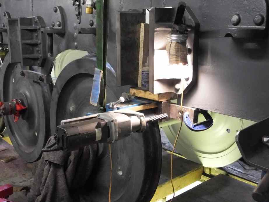 Reaming the right side tender horn stay holes