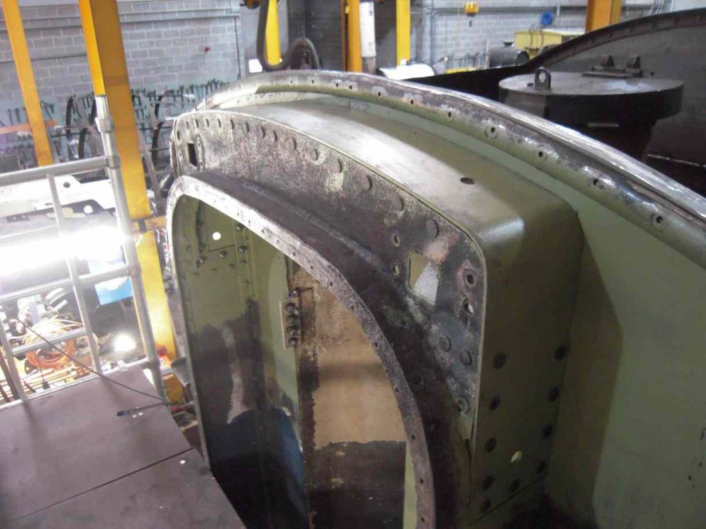 The new vestibule arch piece is in place