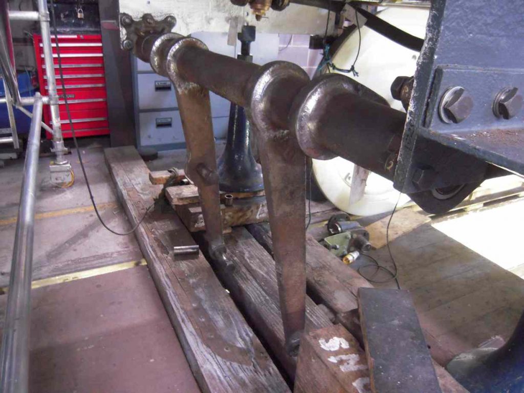The tender brakeshaft is trial fitted