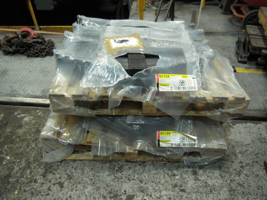 Pallets loaded with tender springs