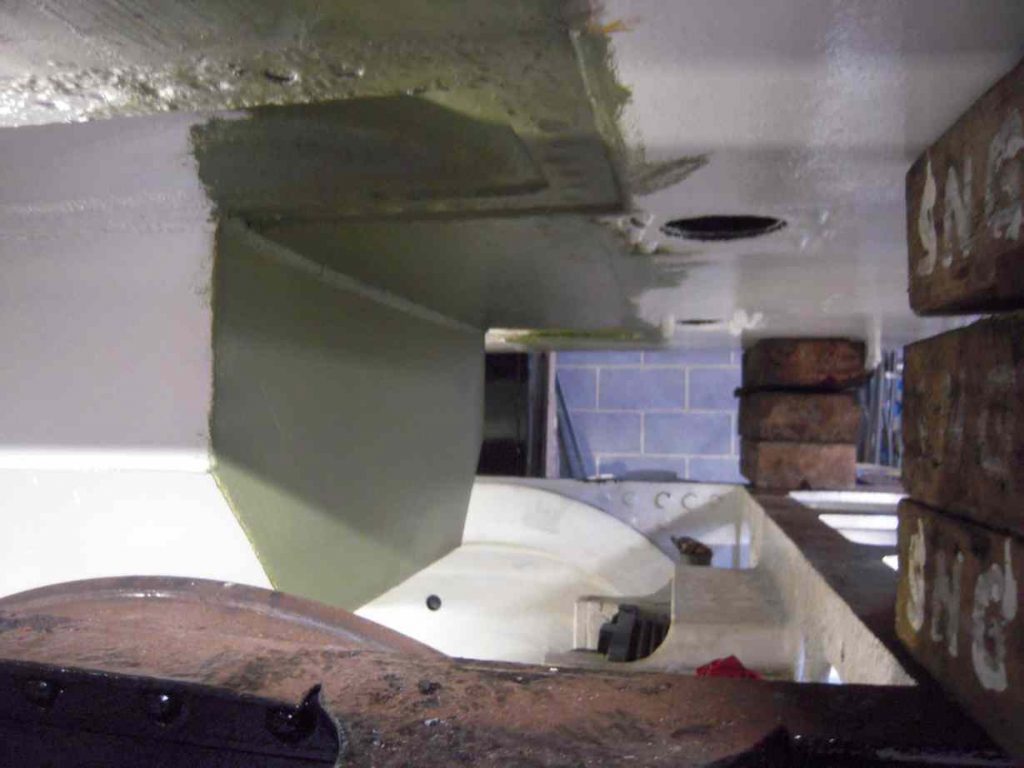 The tank was lowered on to packing on the frames