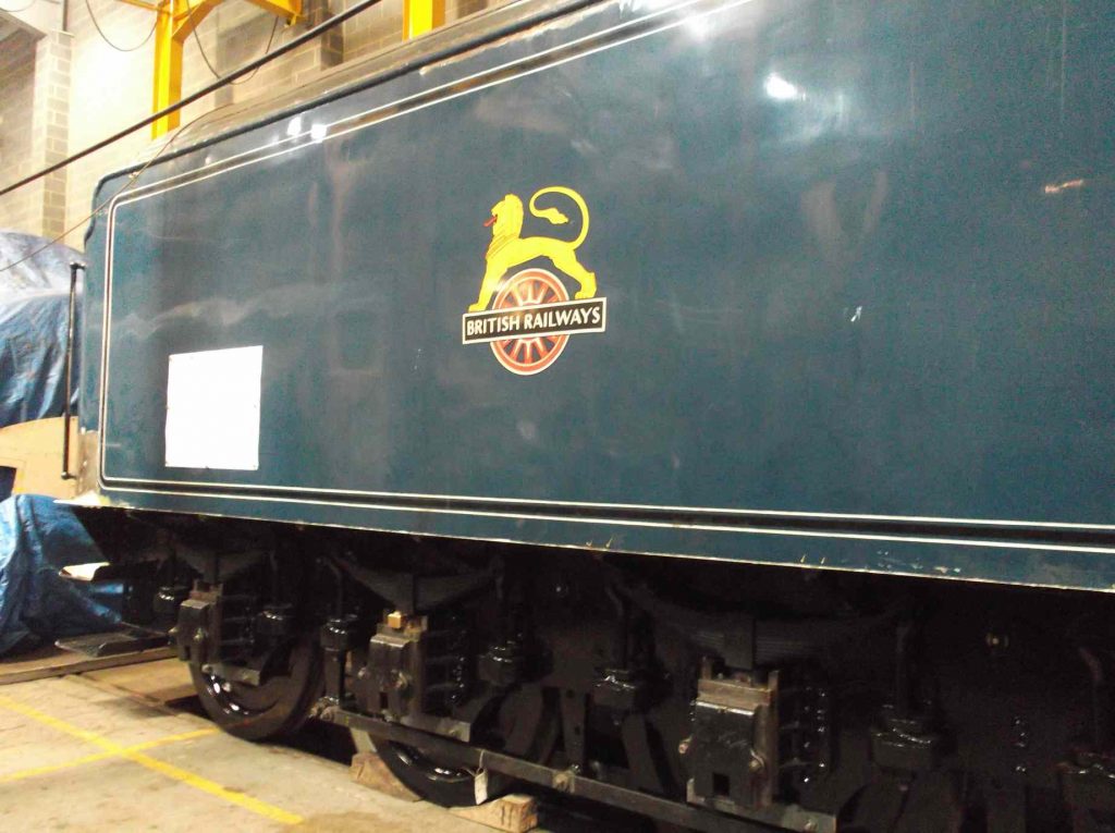 The tank fully down on the frames