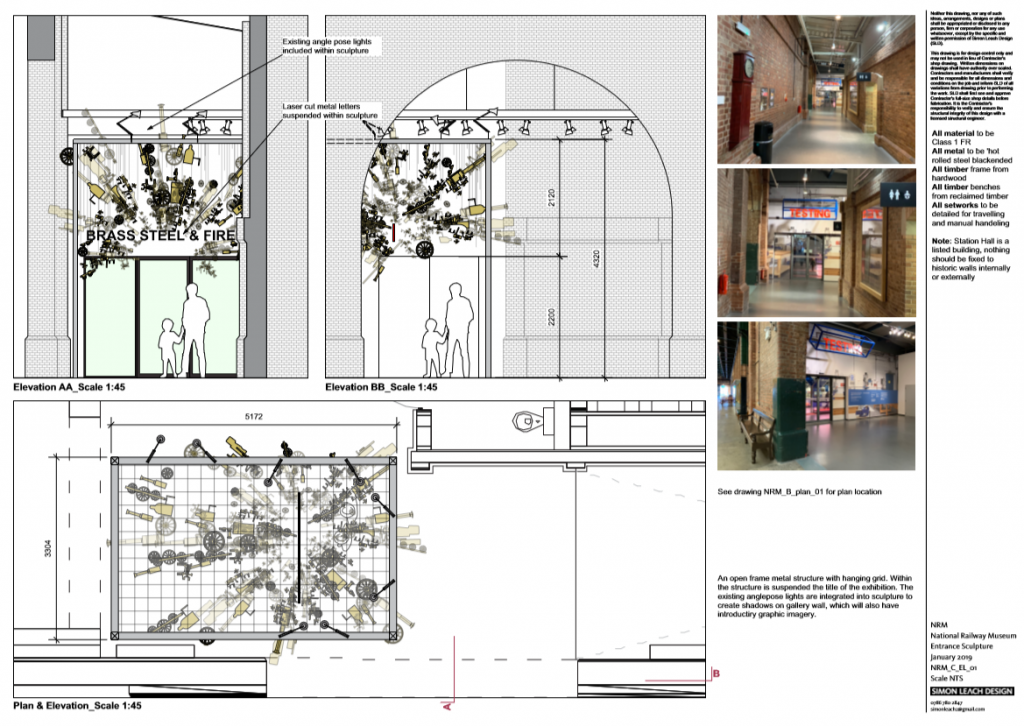 The design drawing for the tools sculpture