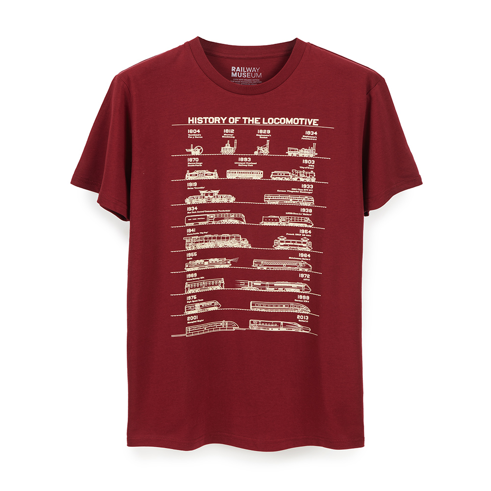 Red t-shirt with cream print