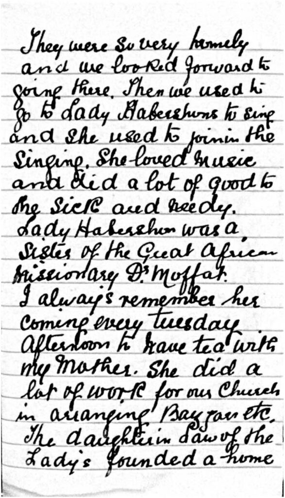An extract from Ethel Emma Danby's diary