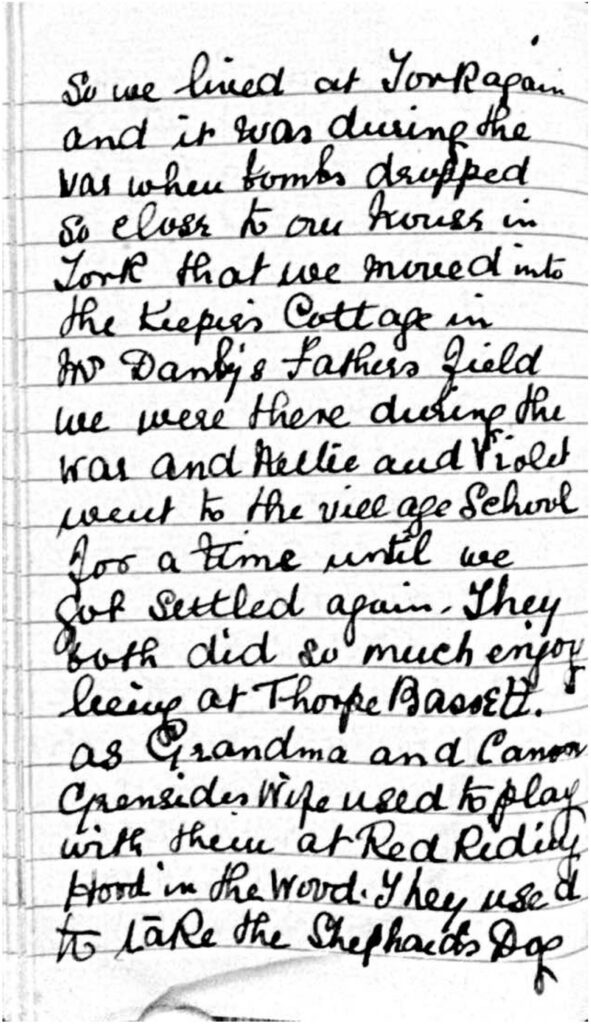 An extract from Ethel Emma Danby's diary